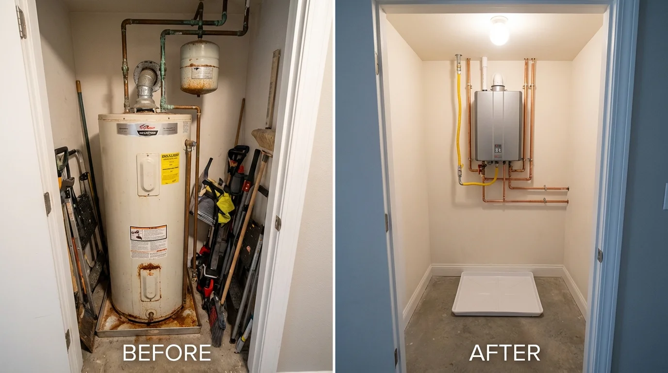Tank water heater versus wall-mounted tankless unit comparison for Vernal, UT homeowners